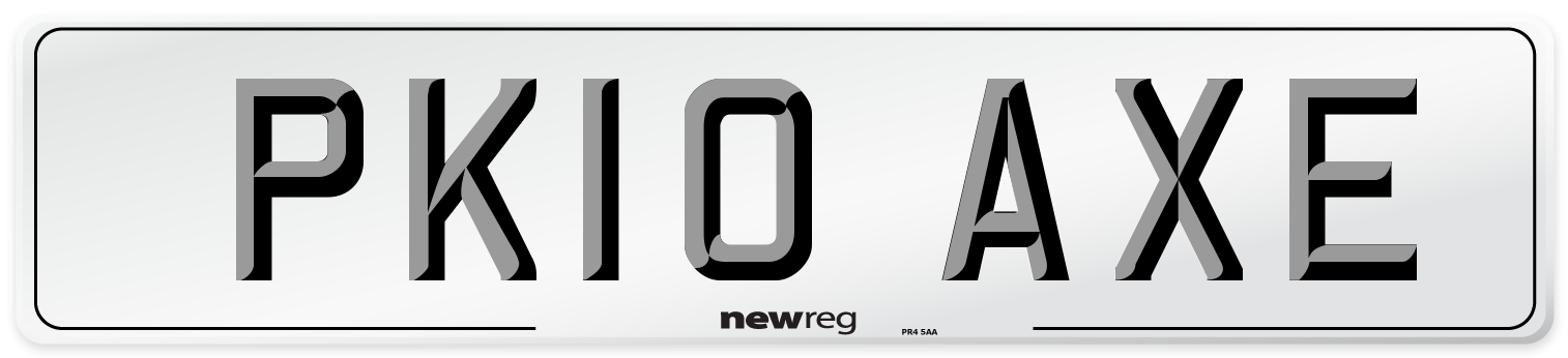 PK10 AXE Number Plate from New Reg